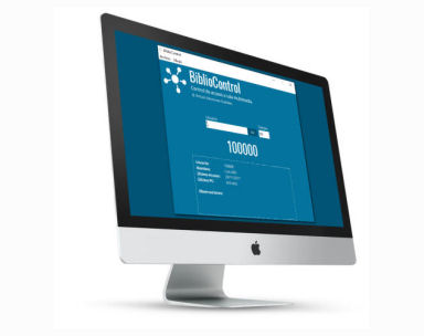Ordenador mostrando BiblioControl servidor en pantalla